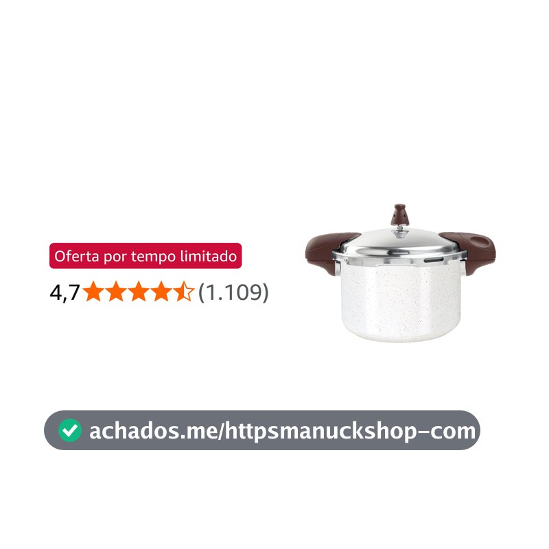 Brinox - Panela de Pressão 5,4L Antiaderente Ceramic Life Pressure com Fundo de Indução - Vanilla