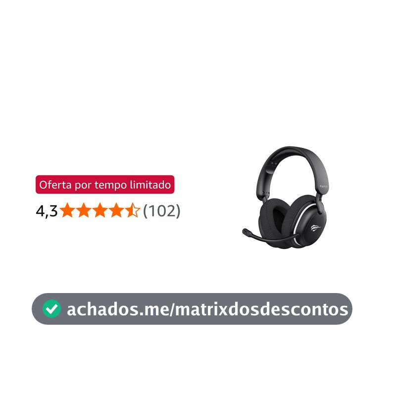Oferta por tempo limitado para Membros Prime: Havit Headset Gamer Fuxi H7SE, Sem Fio 2.4GHz e Bluetooth, Drivers 40mm, Microfone Destacável, 43h de Bateria, Preto, Compatível com PC, PS4, PS5, Switch