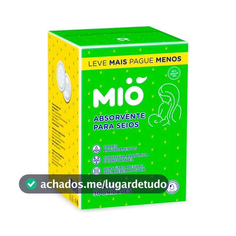 Absorvente Protetor para Seios Mió 30 Unidades Leve mais Por Menos