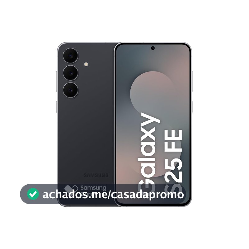 Celular Samsung Galaxy S25 FE 5G, 128GB, 8GB, Câmera Tripla - Jet Black