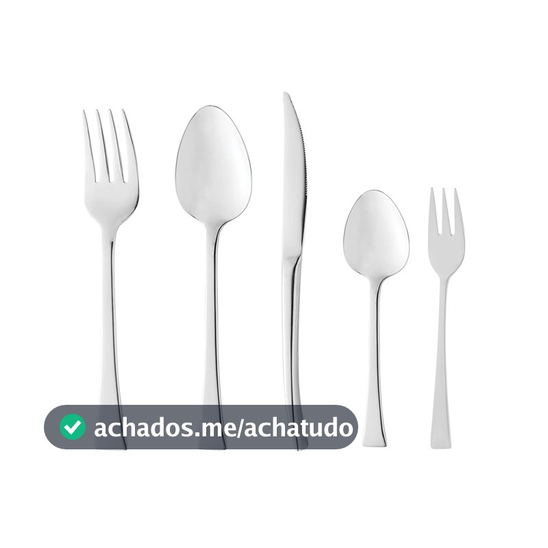 WOLFF Faqueiro de Aço Inox Berna 30 Peças - Mesa Posta - Itens Para Casa - Utensílios de Cozinha - Enxoval - Casamento - Decoração