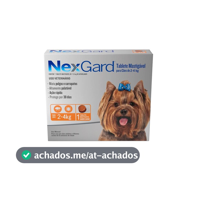 NexGard Antipulgas e Carrapatos para Cães de 2 a 4kg - 1 tablete