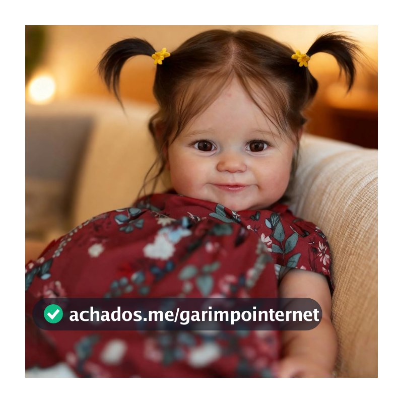 Brastoy Bebê Reborn de Silicone Boneca Realista Menina Olhos Castanhos 48cm Original (Tranças)
