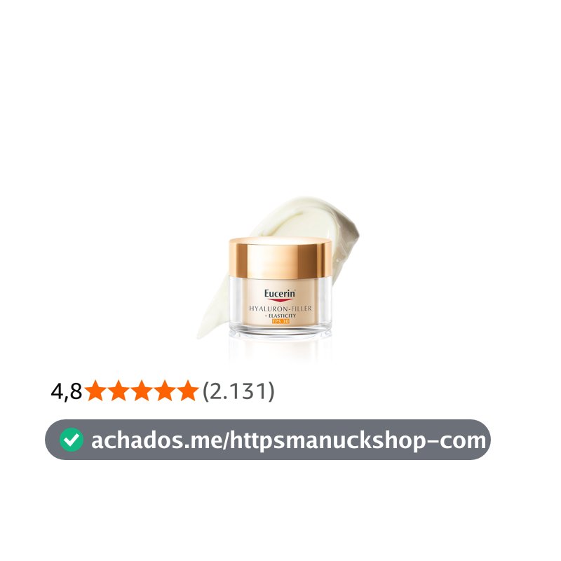EUCERIN Creme Facial Anti-idade Firmador Dia FPS 30 50ml, Elasticity, Pele Madura, Hyaluron-Filler, Ácido Hialurônico, Antirrugas