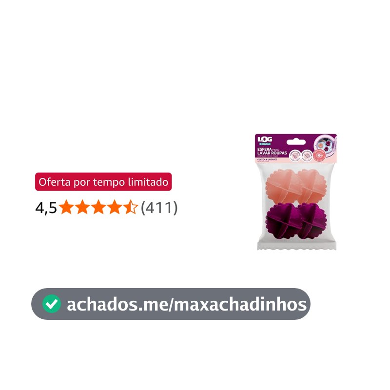 Ordene - Esfera para Lavar Roupas Coloridas, Pacote com 4 unidades Reutilizáveis, Linha Log