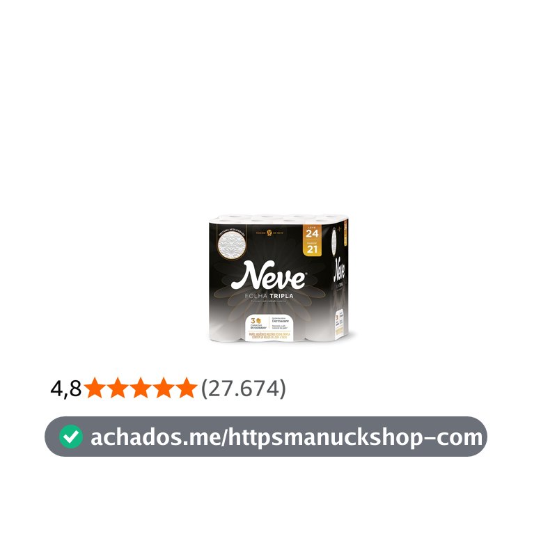 Papel Higiênico Neve Supreme Folha Tripla Leve 24 Pague 21 20 Metros