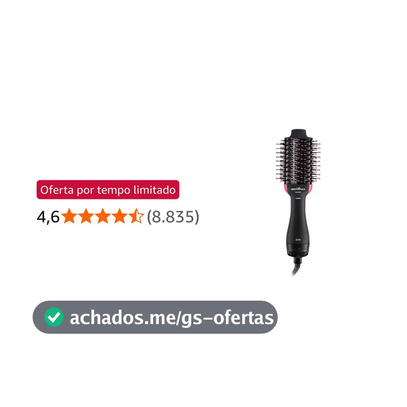 Britânia Escova Secadora BEC02PR Bivolt 4 em 1 1300W Plástico Rosa/Preto