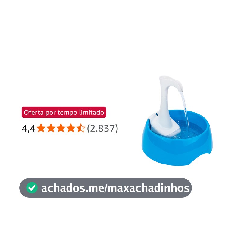 AMICUS - Fonte Bebedouro de água AQUA FIRST USB para Gatos e Cães Bivolt, Bebedouro para Animais de Estimação - Design Ergonômico, Portátil, Bivolt - 1,2L de Capacidade - Azul