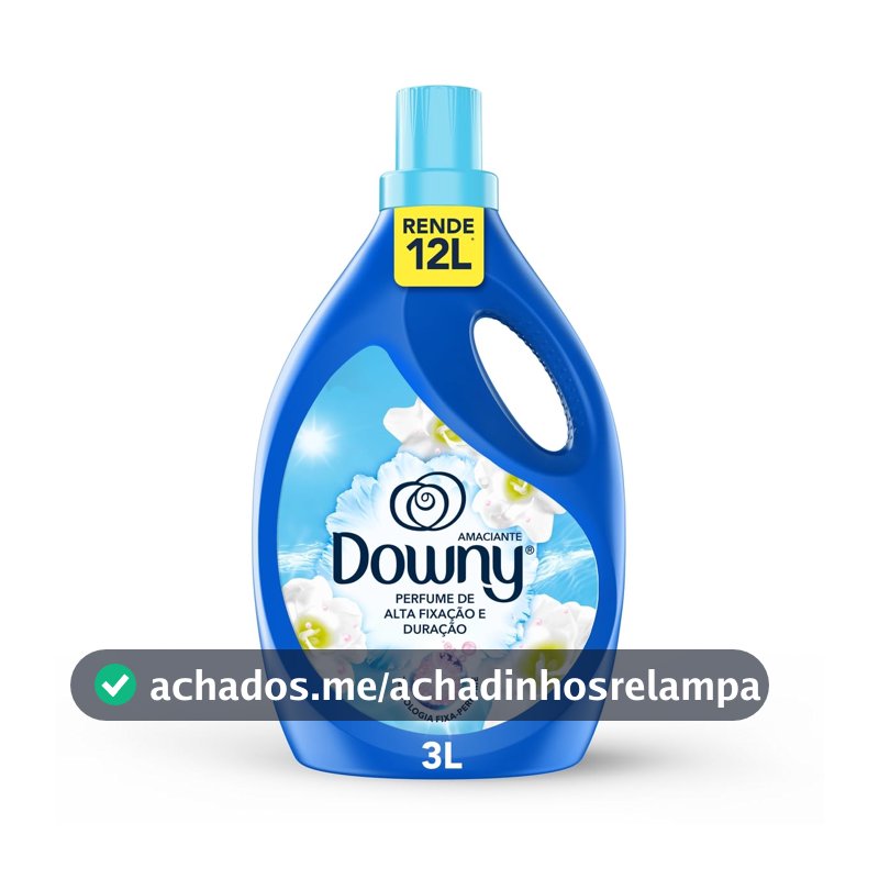 Downy Amaciante de Roupas Concentrado Líquido Brisa Suave 3L – Rende 12L, Perfume Suave com Notas de Jasmim e Algodão
