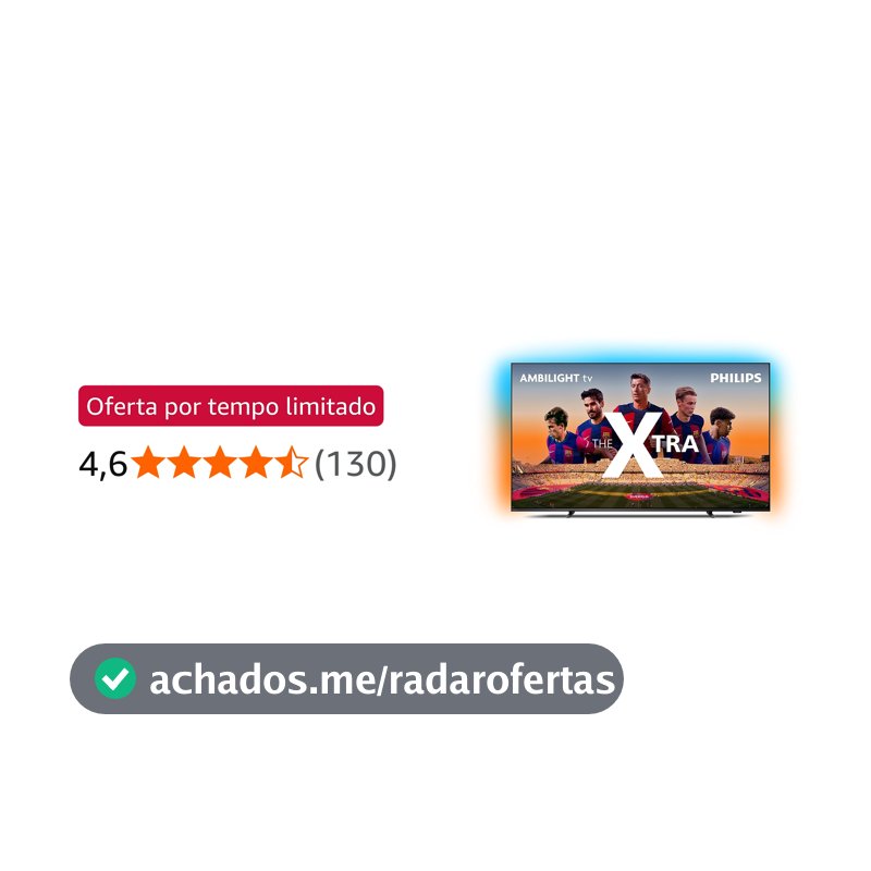 PHILIPS, Smart TV, The Xtra QD-Mini LED 65" 4K 120 Hz, 65PML9118/78, Ambilight, Google TV, P5, DTS Play-Fi, Freesync, Dolby Vision e Atmos, 40 WRMS