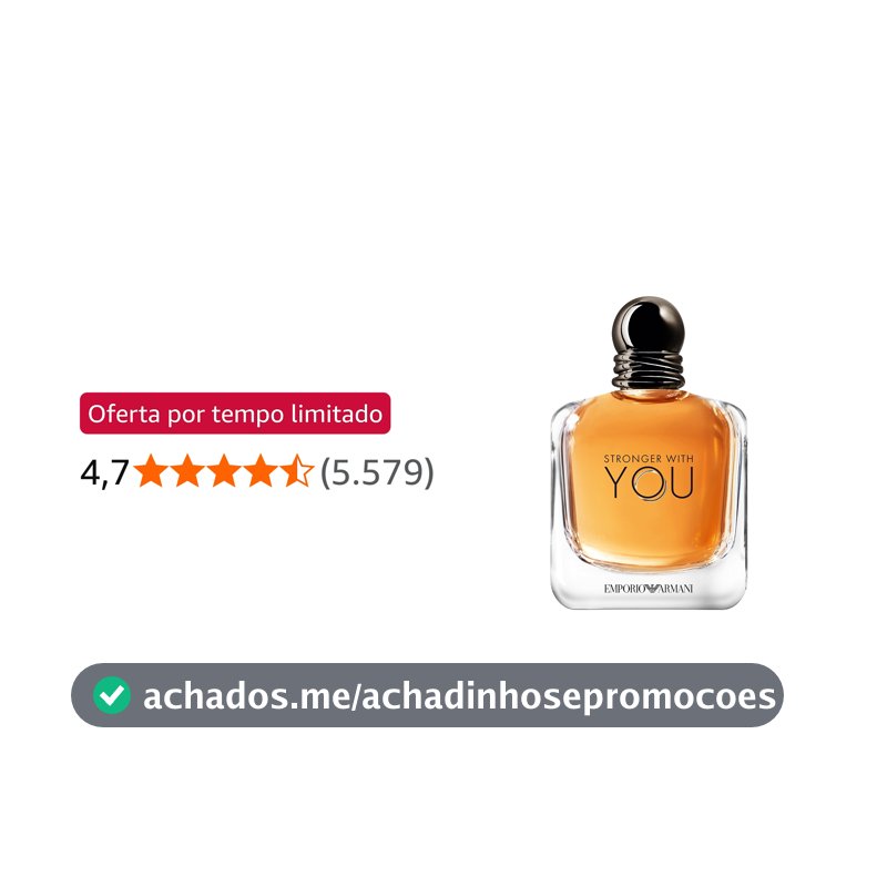 Armani Beauty, Stronger With You Eau de Toilette, Giorgio Armani Perfume Masculino, Fragrância Fougère Amadeirada com Notas Sálvia, Castanha, Baunilha e Lavanda