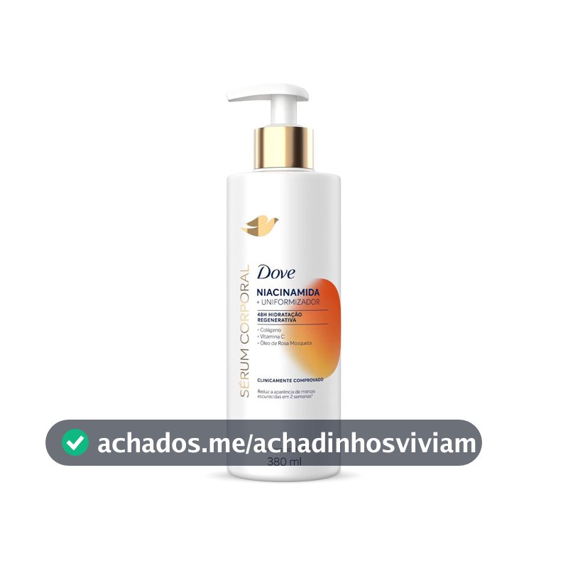Sérum Hidratante Corporal Para Pele com Tom Irregular 48h de Hidratação Regenerativa Dove Dermo Renovador Niacinamida Redutor de Marcas Escurecidas Clinicamente Comprovado 380ml