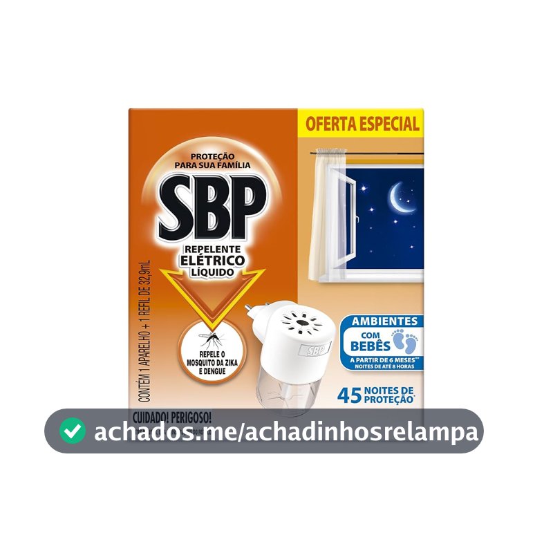 Repelente Elétrico Líquido SBP 45 Noites Novo Aparelho + Refil