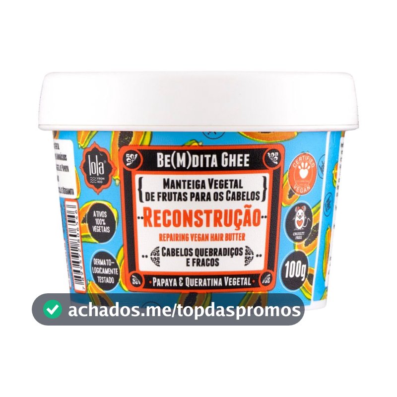 Manteiga Capilar Lola Cosmetics Be(M) dita Ghee, Papaya, 100g
