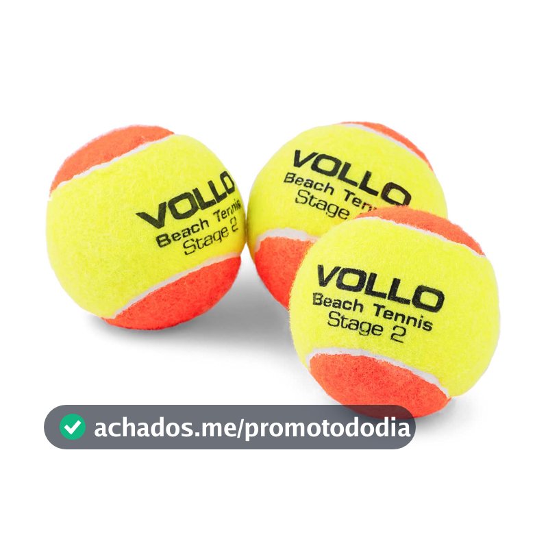 Kit Bola de Beach Tennis Vollo Stage 2 com 3 Unidades VBT001