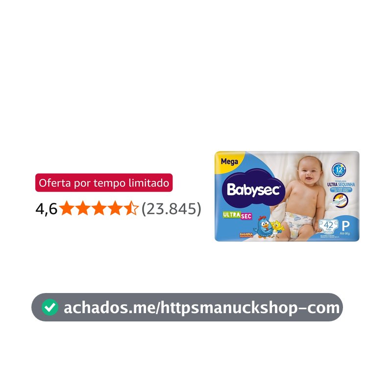 Fraldas Babysec Ultrasec Galinha Pintadinha, P, 42 Unidades