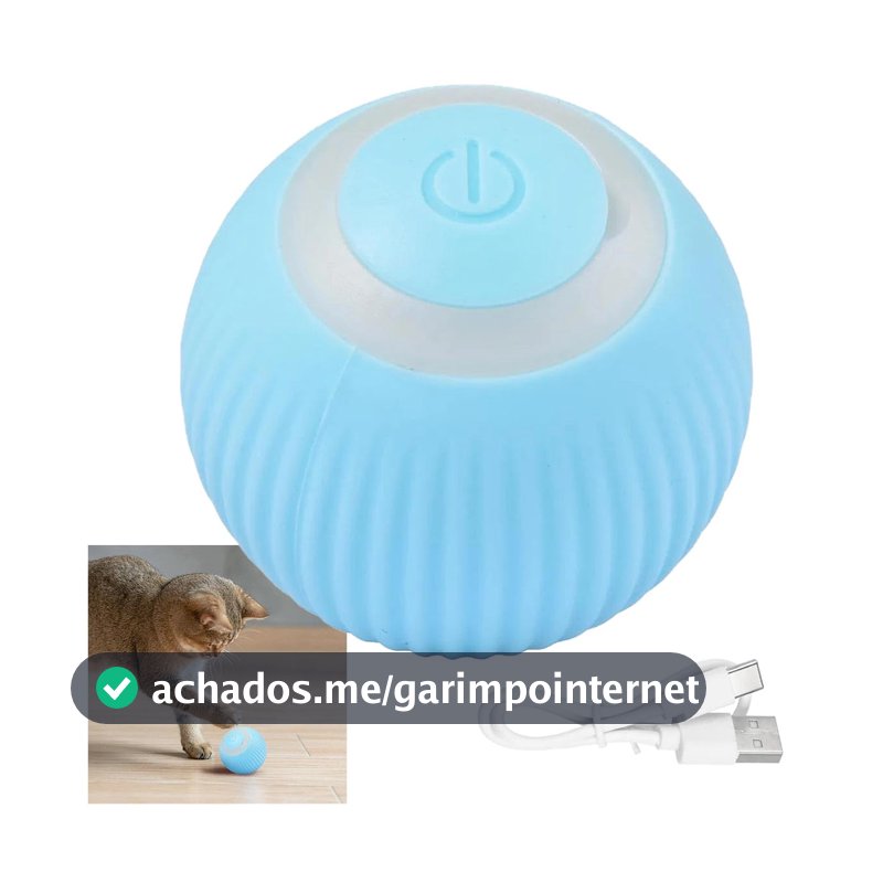 Bola Giratoria Inteligente Gato Pet Animal de Estimaçao Bolinha Brinquedo Usb Bateria Recarrevagel Petshop Interativo Relaxante Lazer