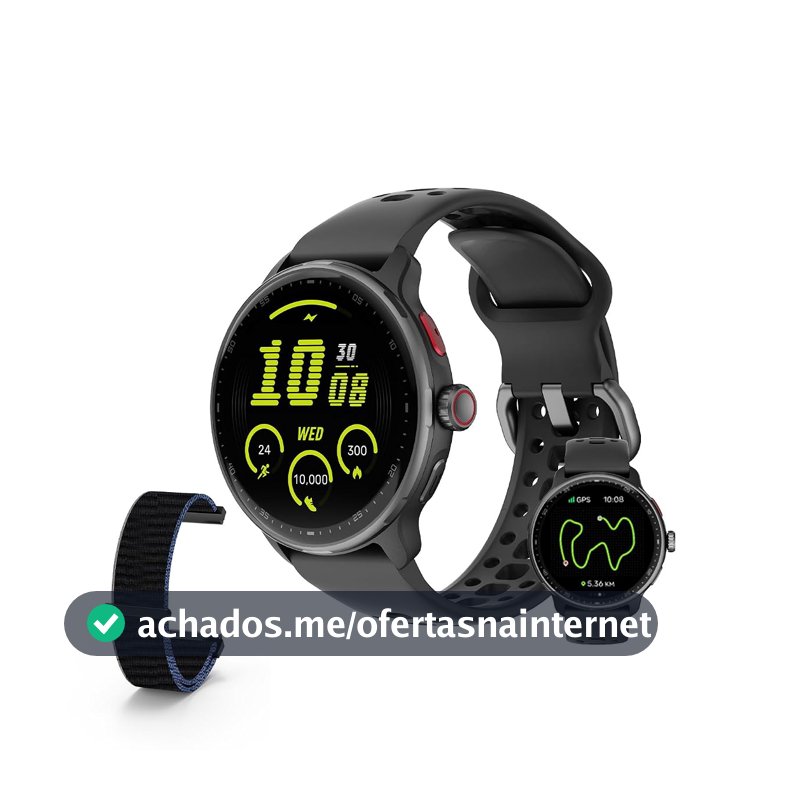 Bettdow SmartWatch GPS, Relogio Smartwatch Masculino e Feminino, 1,43 polegadas HD AMOLED, chamada Bluetooth, Esportivos relógio com voz por IA, Compatível com Android iOS, 2 Pulseiras (preto)