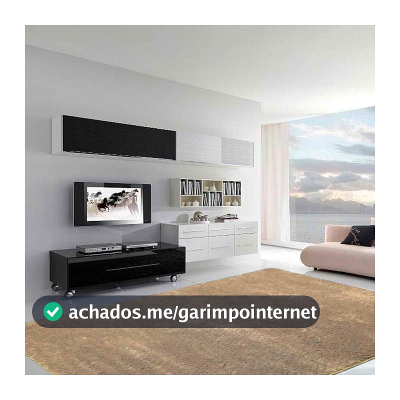 Casa Dona Tapete Felpudo para Sala Casa Dona Bege 200cm x 250cm