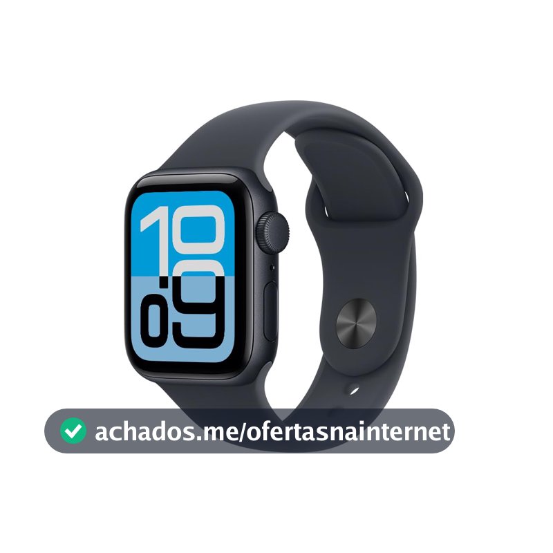 Apple Watch SE 3 GPS, Caixa em alumínio meia‑noite de 40 mm com Bracelete desportiva meia‑noite - M/G