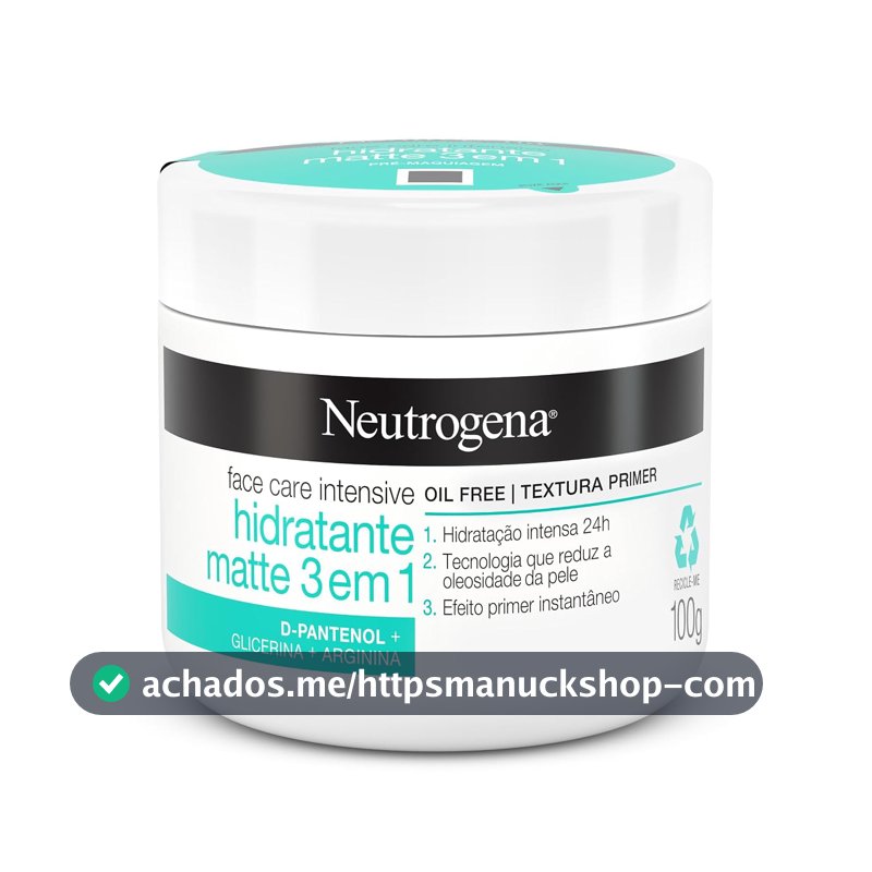 Creme Hidratante Facial Matte 3 em 1 Neutrogena, Sem Perfume, 100g