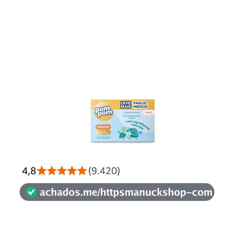 Kit Sabonete em Barra Pom Pom Loção Hidratante com 5 unidades de 70g cada