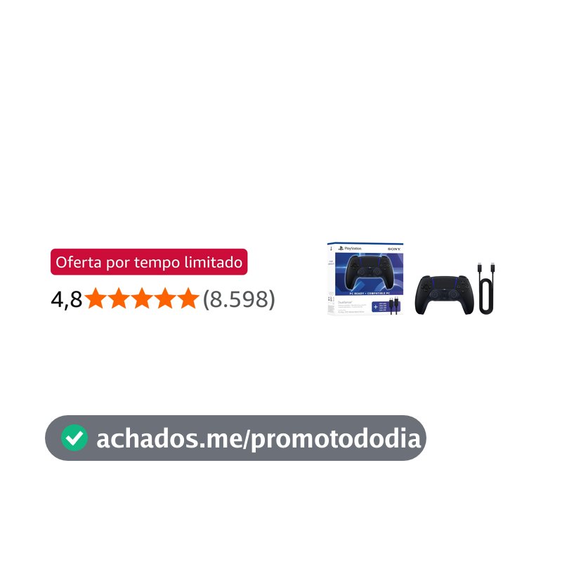Controle sem fio PlayStation DualSense™ – Midnight Black + Cabo USB para PC