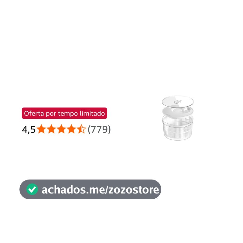 Ou Kit Organizador e Secador de Saladas 5,5L Natural Linha Clear Fresh