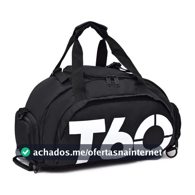 Mochila Mala T60 Para Academia Natação Camping na Cor Preta