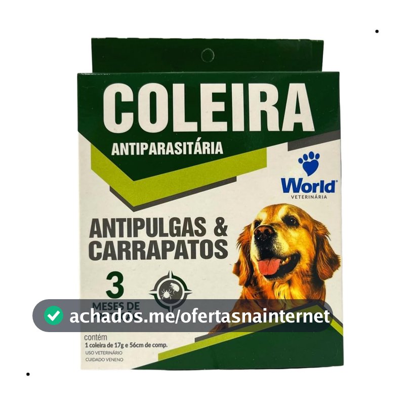 World Veterinária Coleira Antipulgas E Carrapato Para Cães Multicor