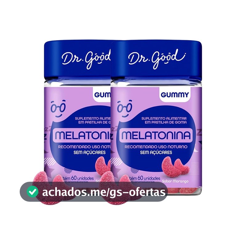 Kit 2x Melatonina Sabor Morango 2x60 Gomas Fini Dr Good