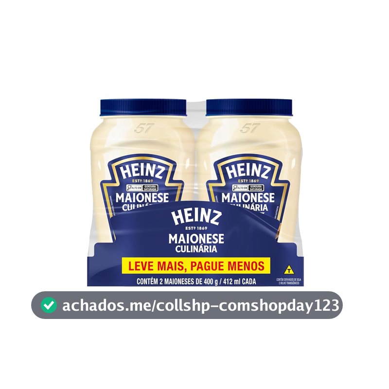 Heinz Pack Maionese Tradicional, 400G - 2 unidades