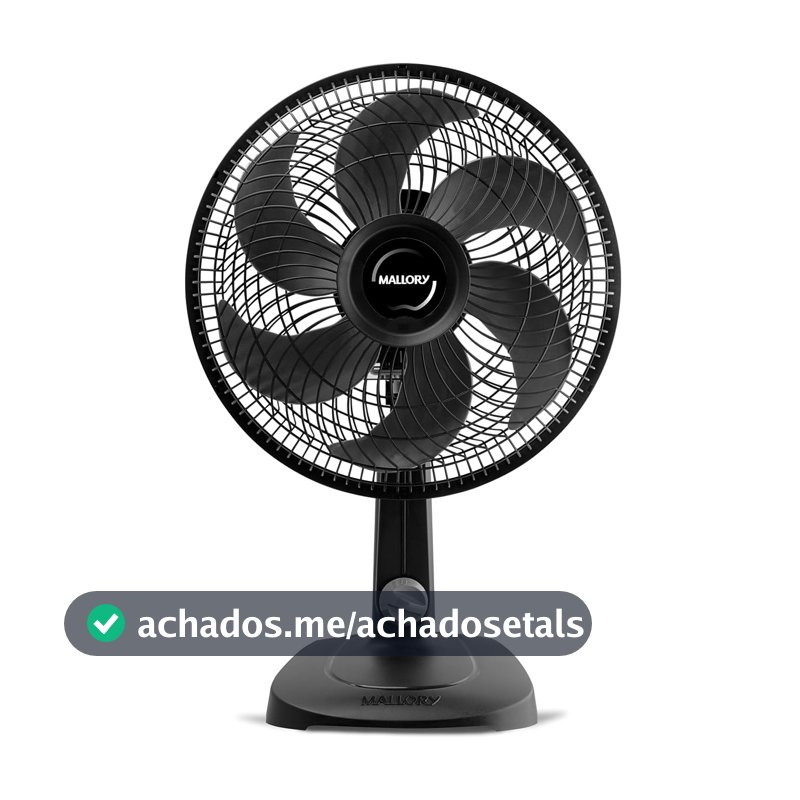 Ventilador de Mesa Mallory Turbo Compact 30 cm, Silencioso, Hélice de 6 pás, Grade Especial em Sistema TS, Máxima Vazão e Mínimo Ruído -127V