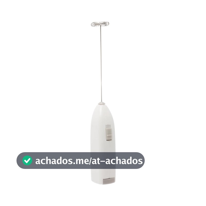 LYOR - Mini Mixer Misturador Elétrico para Bebidas - Inox e Plástico Branco - Eficiente e Compacto para Batidas e Misturas Rápidas
