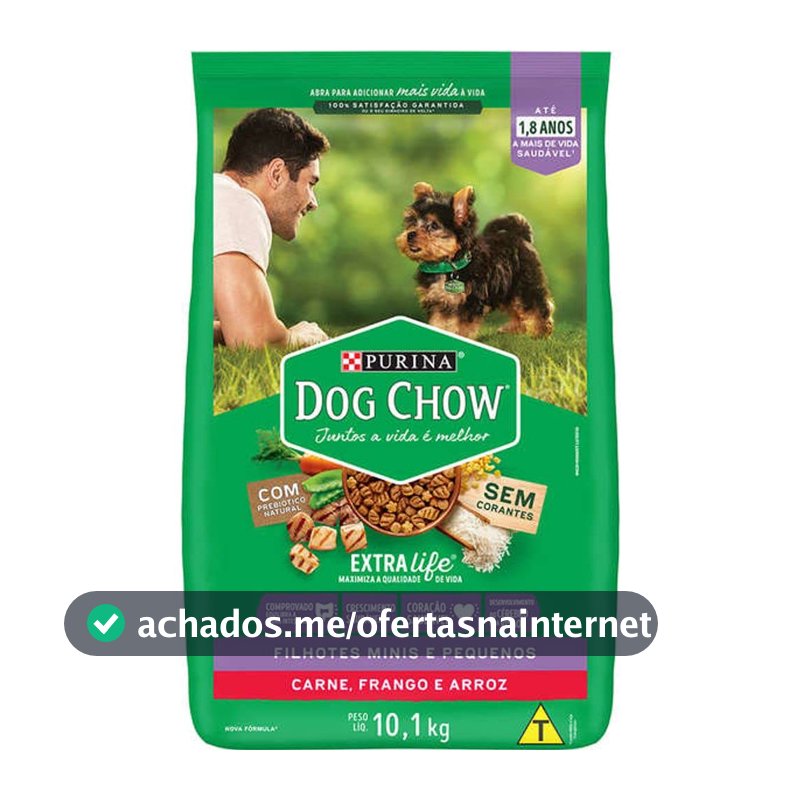 Purina Dog Chow Nestlé Purina Dog Chow Extralife Filhotes Mini E Pequenos Carne Frango E Arroz 10 1Kg