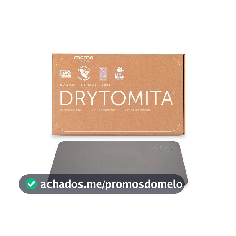 Momo Lifestyle Tapete para Banheiro de Terra Diatomácea Drytomita, Seca Rápido para Saída de Box, Antiderrapante (Cinza Grafite, 60x39 cm)