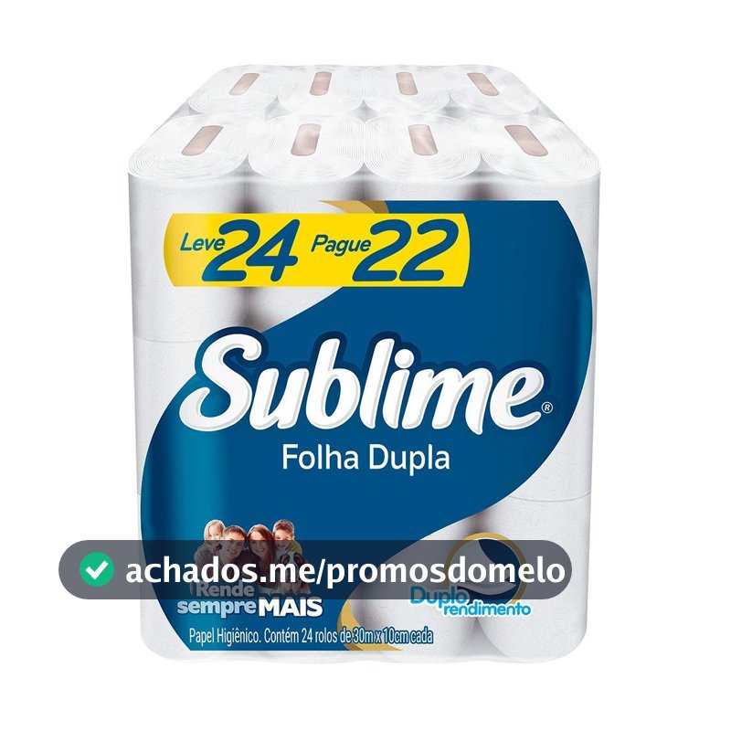 Sublime - Papel Higiênico, Folha Dupla, 24 rolos