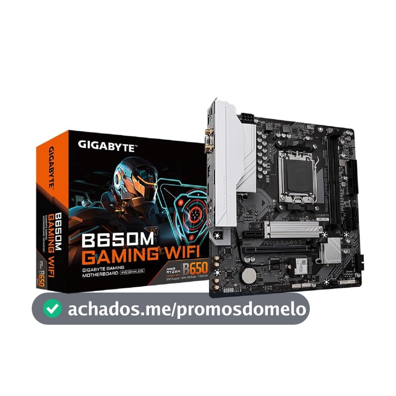 Gigabyte B650M GAMING WIFI Placa-Mãe Micro-ATX, Socket AM5, DDR5, para AMD Ryzen Série 7000/8000/9000