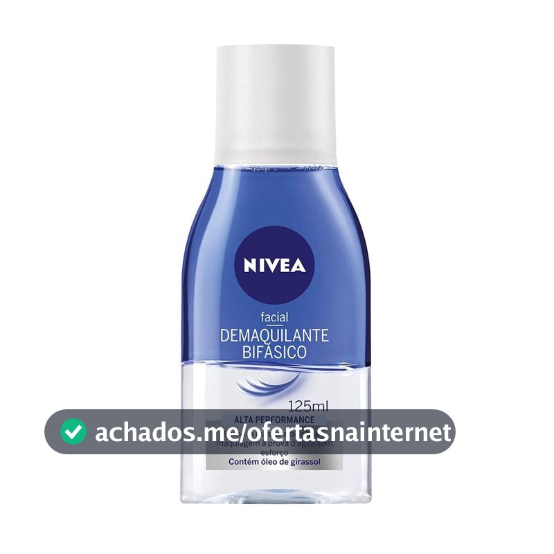 NIVEA Demaquilante Bifásico 125ml, Remove Maquiagem à Prova D'água, Protege Cílios, Gentil com a Pele