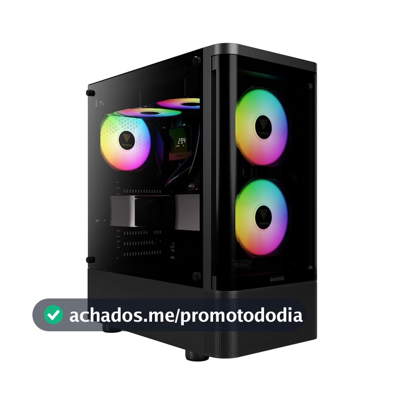 Gabinete Gamer Gamdias Talos E3 CG ARGB com 3 Fans Preto