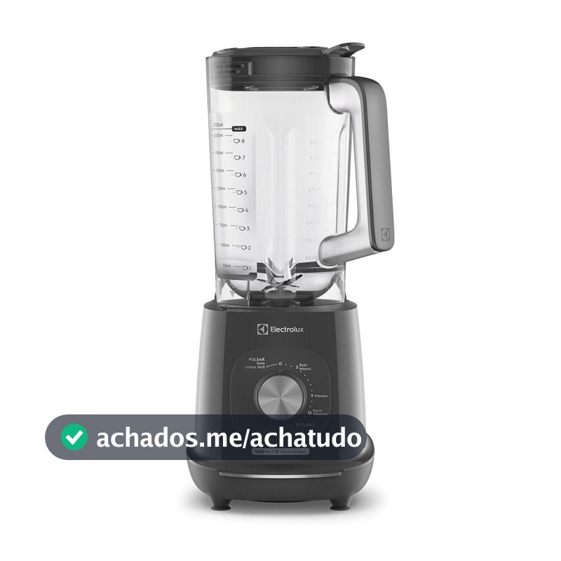 Liquidificador Electrolux 1500W 3,2L Pulsar 3 em 1 15receitas pre-programadas Efficient com TriForce 15 Velocidades Cinza EBL1500 127V