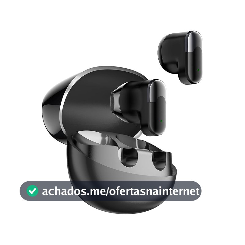INOVA CASES Fone de Ouvido Bluetooth, Fones de Ouvido Sem Fio Bluetooth 6.0, Fones TWS com Graves Poderosos e Alta Autonomia, 50 Horas em Standby, Controle de Toque, para iOS Android (Preto)