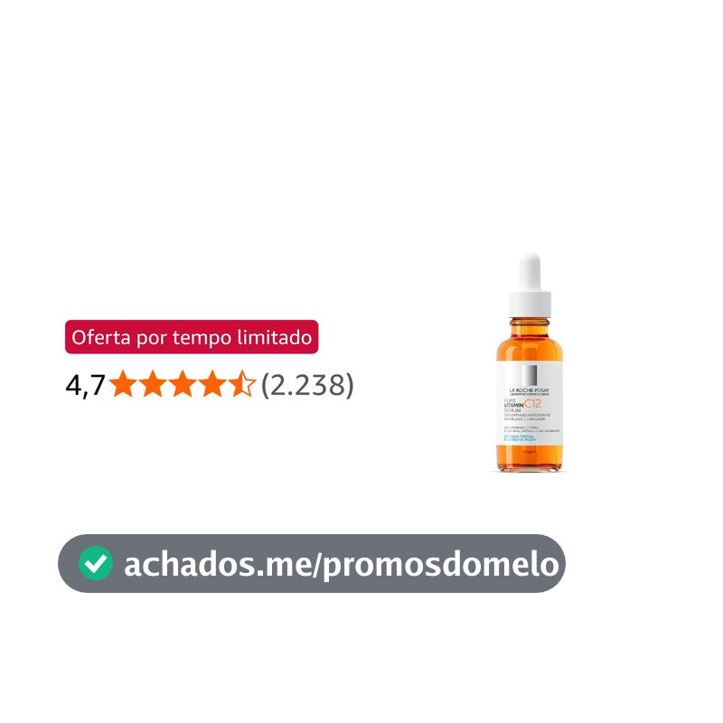 La Roche-Posay Pure Vitamine C10, Vitamina C Pura, Concentrado renovador e corretor, Ácido Hialurônico, Antioxidante, Antirrugas, Rugas e Linhas Finas