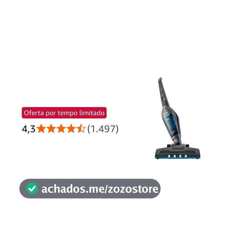 WAP Aspirador de Pó Vertical à Bateria ECO RÁPIDO Autonomia de 40 min, 2 Velocidades, 700ml, Bivolt