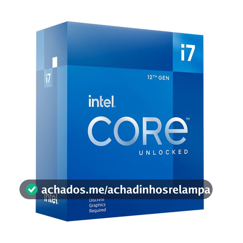 Processador Intel Core i7-12700KF Box,  S/Video Integrado - BX8071512700KF