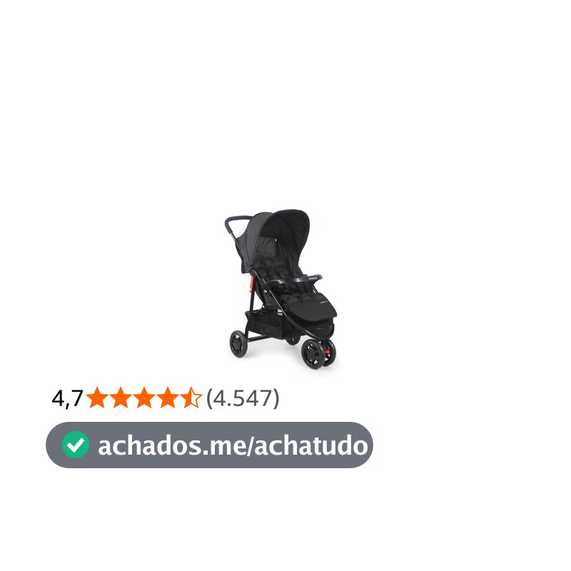 Cosco Kids, Carrinho de Bebê, Toffy, Preto Absoluto