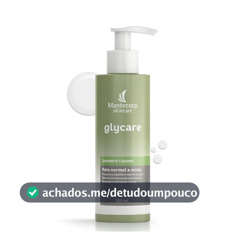 Sabonete Líquido Facial Glycare - 150ml - Limpeza Suave e Ação Hidratante - Ajuda a Reduzir o Brilho - Mantecorp