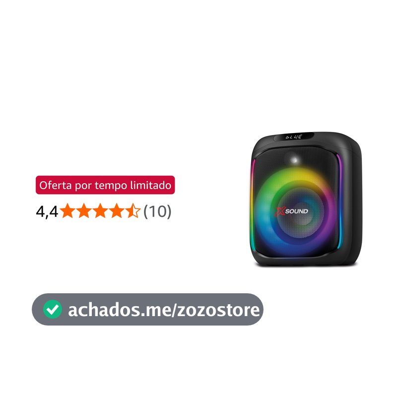 MONDIAL Caixa de Som Party Box, Luzes Multicores, Bluetooth, 350W RMS, TWS - PBX-350