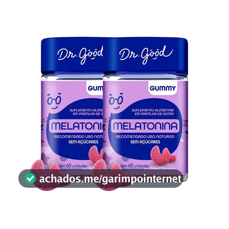 Kit 2x Melatonina Sabor Morango 2x60 Gomas Fini Dr Good