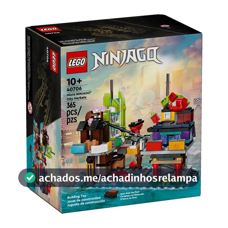 LEGO Ninjago Micro City Markets - Conjunto de Construção 40706, Modelo de Mercado Colecionável, 365 Peças, Idade Recomendada: 10+
